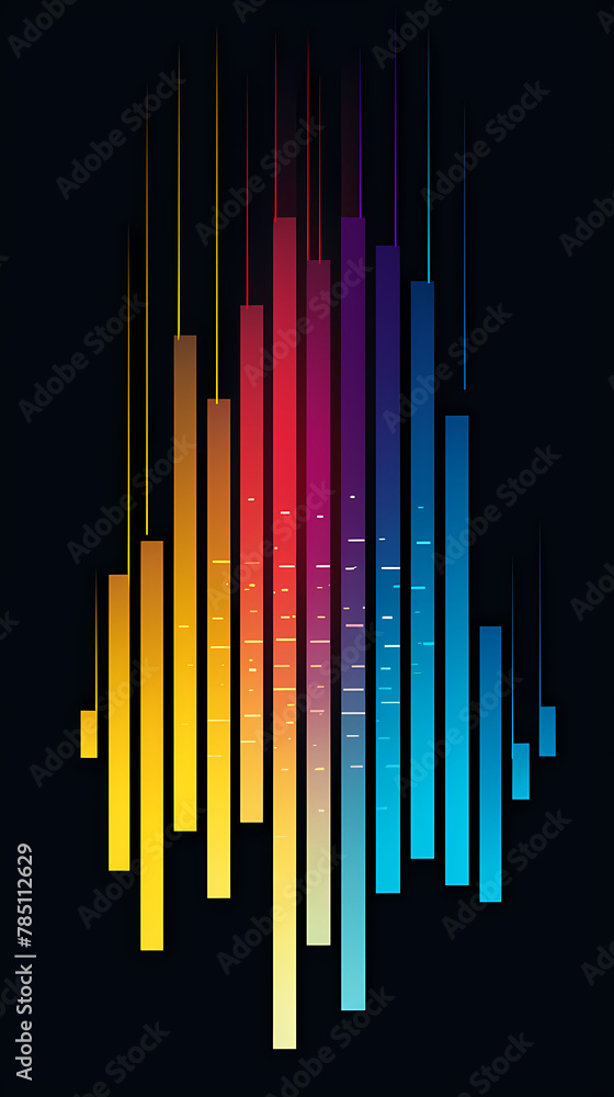 Poster sound wave curve with light particles