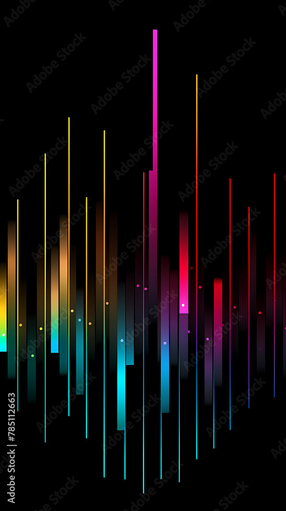 Poster sound wave curve with light particles