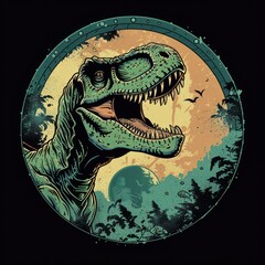 Fierce Tyrannosaurus Shirt Illustration