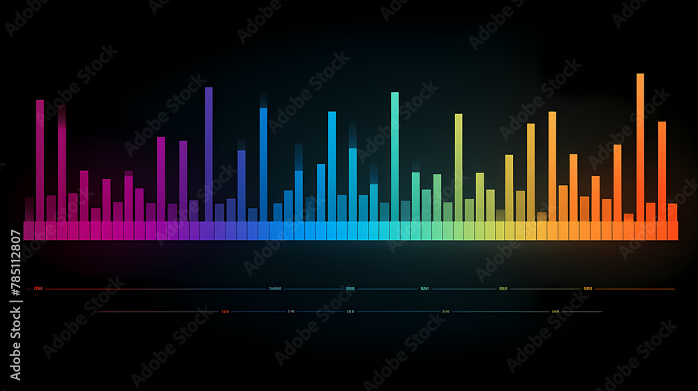 Poster sound wave curve with light particles