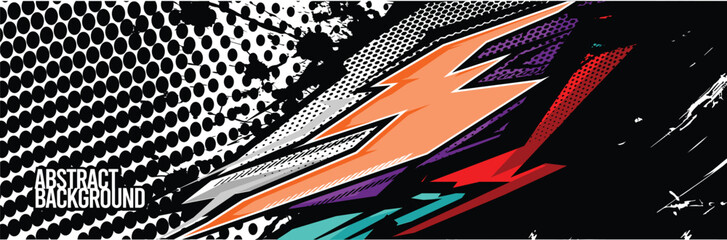 Car wrap decal designs. Abstract racing and sport background for racing livery or daily use car vinyl sticker. Vector eps 10.