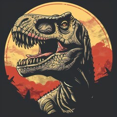 Legendary Tyrannosaurus Rex Tee Illustration - obrazy, fototapety, plakaty