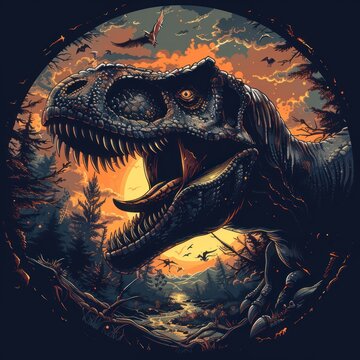 Savage King T Rex Shirt Graphic Art