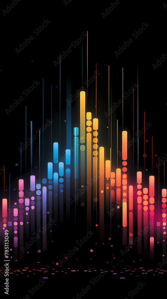 Poster sound wave curve with light particles