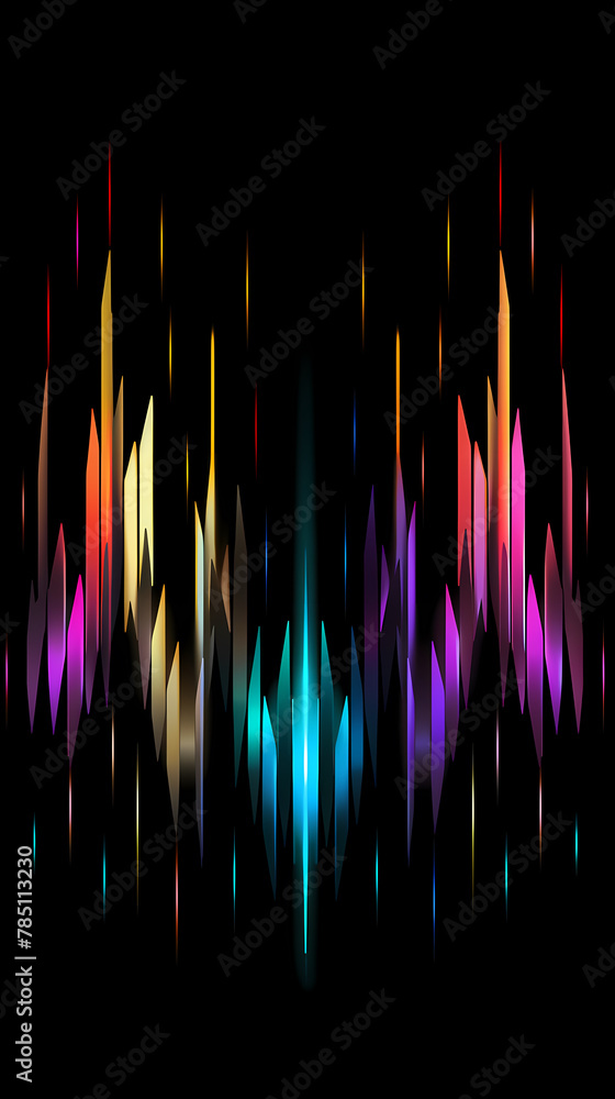 Poster sound wave curve with light particles