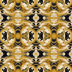 seamless pattern with golden cream splashes, gold background, original decoration