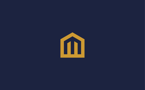 letter m with house logo icon design vector design template inspiration