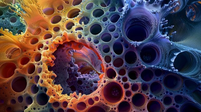 photos of cells, molecules, and microscopic organisms, revealing the intricate patterns and textures of life at a molecular level..