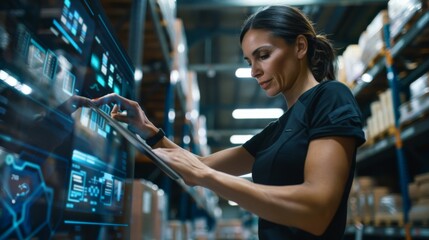 Employee Using Digital Inventory System