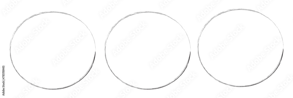 Poster hand drawn circle line sketch set isolated on white background. vector circular scribble doodle roun
