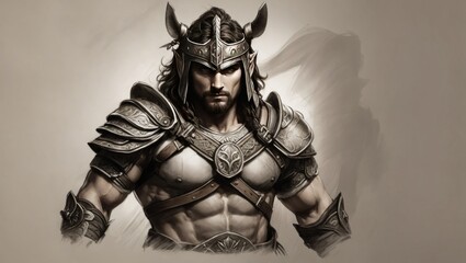 A man warrior in armor