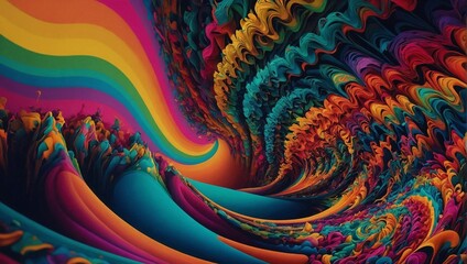Colorful, loop, swirl inspired abstract art