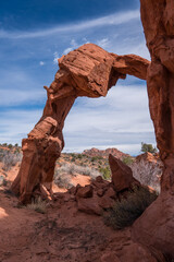 Double Arch aka. Flame Arch aka. High Heel Arch, Coyote Buttes, Utah, USA - obrazy, fototapety, plakaty