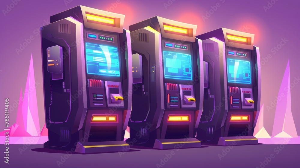 Poster database server cartoon modern illustration. a rack of servers used to store and process information