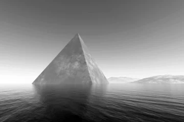 Foto op Canvas Stone pyramid in the ocean © Studio-M