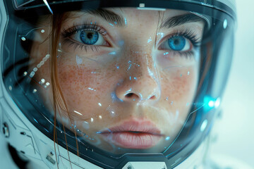 A portrait with sci-fi inspired retouching, transforming the subject into a futuristic character