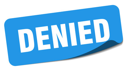 denied sticker. denied label