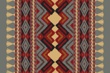 Ethnic abstract ikat art. Seamless pattern in tribal, folk embroidery, and Mexican style. Aztec geometric art ornament print.Design for carpet, wallpaper, clothing, wrapping, fabric, cover, textile
