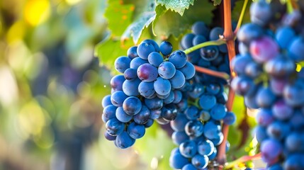 Ripe grape bunches signal autumn winemaking season 