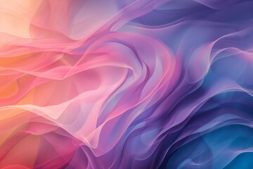 Fototapeta premium A colorful, flowing piece of fabric with a pink and blue hue