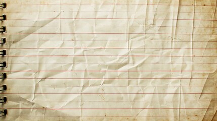 lined paper in a notebook for the backdrop