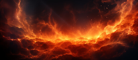 Hot fire red abstract background. Flame effects. Sun's corona burn.