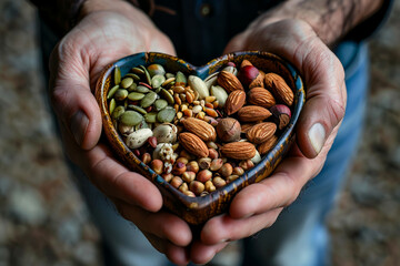 Veganism and plant-based diet, Nuts and seeds, hands