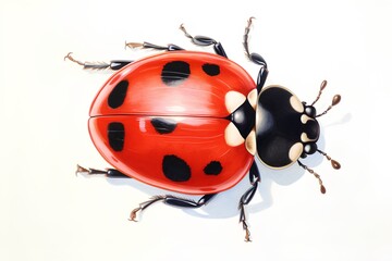 Fototapeta premium ladybug isolated on white background. top view, flat lay