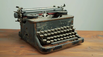 old typewriter. not in a functional state. antique items. - obrazy, fototapety, plakaty