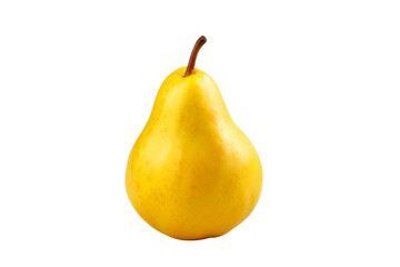 The Radiant Yellow Pear: A Minimalist Still Life. On White or PNG Transparent Background.