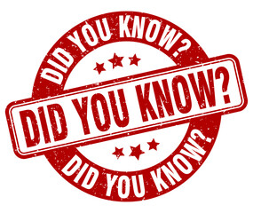 did you know stamp. did you know label. round grunge sign