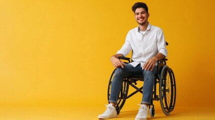 Man Smiling in a Wheelchair