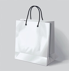 white shopping bag on white background 