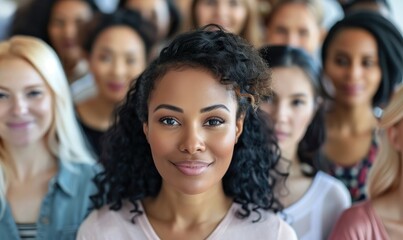 Obraz premium Three diverse and happy women posing for a photo