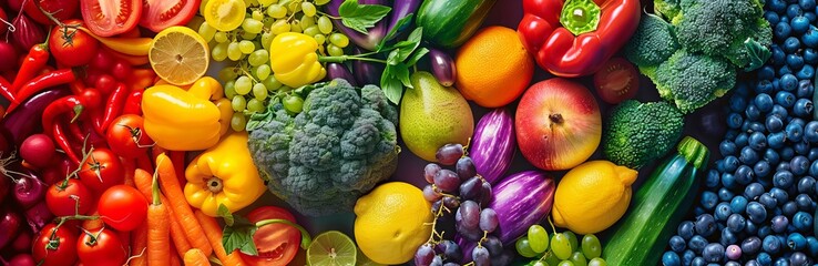 AI-generated illustration of ripe vegetables in a rainbow pattern