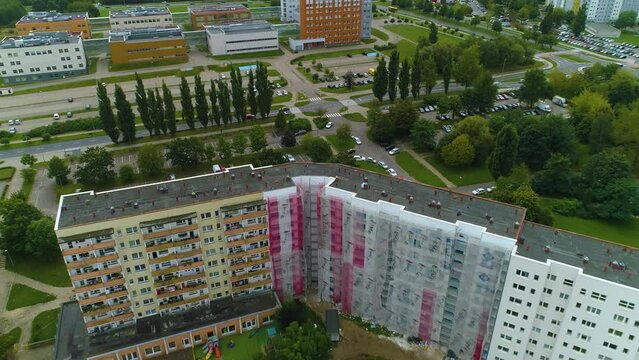 Beautiful House Estate Of Koszalin Krajobraz Osiedle Bloki Aerial View Poland