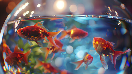 aquarium accessories. aquarium goldfish in a bowl