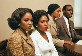 black history month, vintage pictures, elegant men and women, indoors