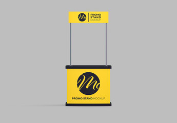 Front View Display Promo Stand Mockup - obrazy, fototapety, plakaty