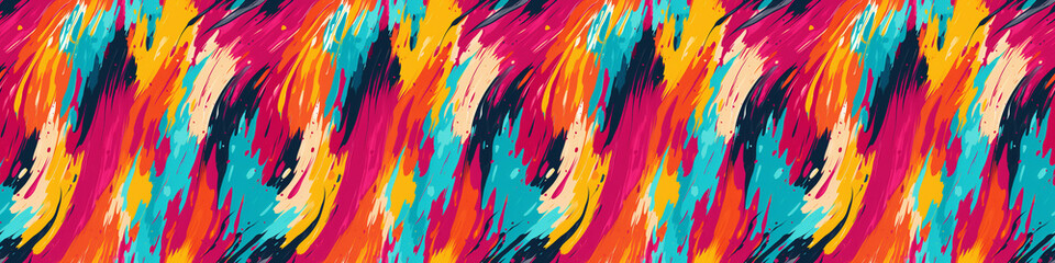 vibrant strokes seamless background. This design with dynamic and colorful brush strokes that suggest movement and energy. backgrounds, wallpaper, banner