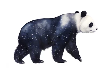 Foto op Canvas Watercolor illustration of a giant panda isolated on white background. © hungryai