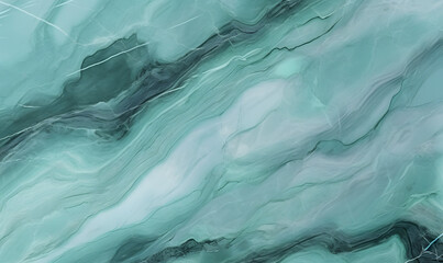 Obraz premium Mint Marble with Obsidian Horizontal Background, Generative AI