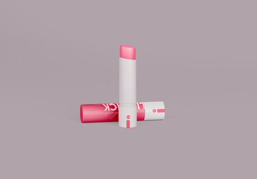 Open and Close Lipstick Mockup