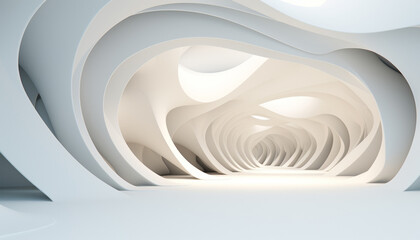 3D White Interior Background - 785135039