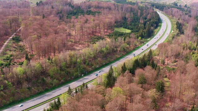 a busy german highway from above 4k 25fps video