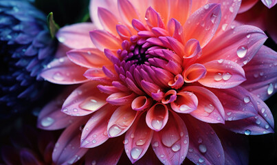 Close up detailed macro of beautiful flower