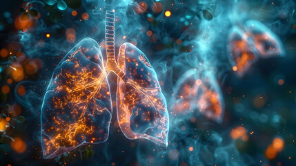 Diseases of the lungs in the picture lung cancer concept - obrazy, fototapety, plakaty