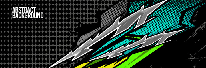 Car wrap decal designs. Abstract racing and sport background for racing livery or daily use car vinyl sticker. Vector eps 10.
