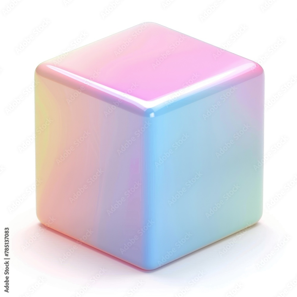 Poster cube with a smooth, pastel-colored gradient, presenting a soft and calming aesthetic
