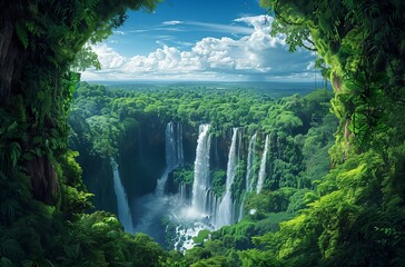 a picture of waterfalls that are not the real size to look at